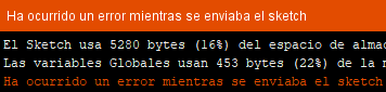 Error al subir el sketch