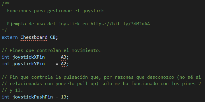 Joystick y modos del tablero